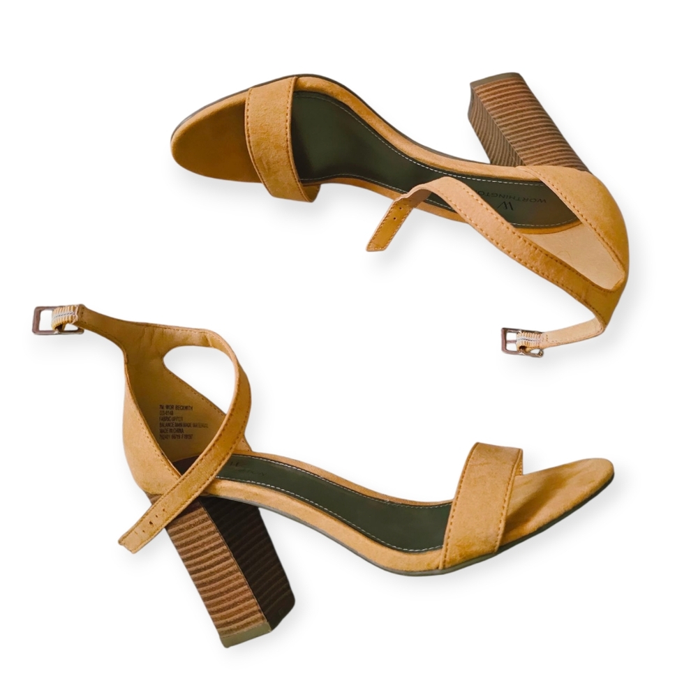 Worthington Mustard Yellow Block Heel Sandals